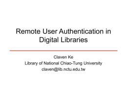Remote User Authentication