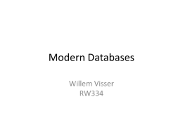 Modern Databases - Stellenbosch University