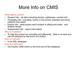 More Info on CMIS