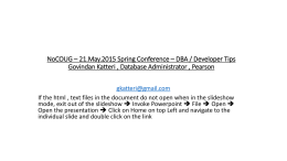 NoCOUG – 21.May.2015 Spring Conference – DBA / Developer