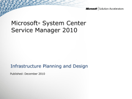IPD - System Center Service Manager 2010