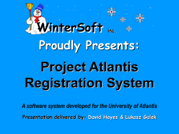 Welcome To Project Atlantis Registration System