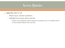 Access Queries - University of Nevada, Reno