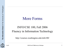 Forms - University of Washington