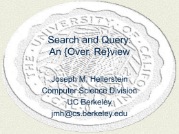 powerpoint - Berkeley Database Research
