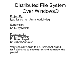 Distributed File System Over Windows®