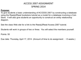 access 2007 assignment spring 2011