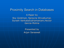 Presentation of Proximity Search in Databases