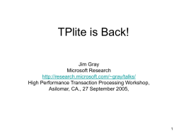 TPlite is Back! - Microsoft Research