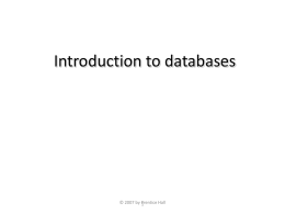 Chapter 1: Database Overview