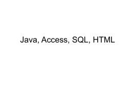 Outline of JSP and Access