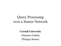 Query Processing over a sensor network