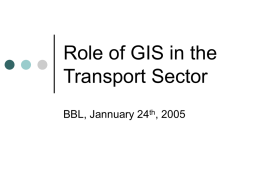 Role of GIS in the Transport Sector