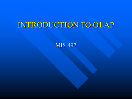 OLAP Systems Introduction.