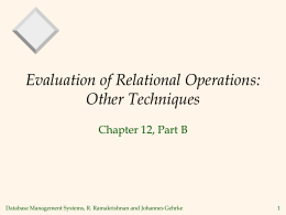 Evaluation of Relational Operators: Other Operations