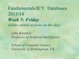 Friday: database relationships, contd