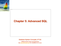 Chapter 5: Advanced SQL - Computer Engineering Department