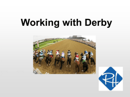 Working with Derby