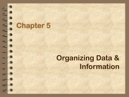 Chapter 5: Organizing Data and Information
