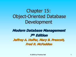 Object-Oriented Database Development