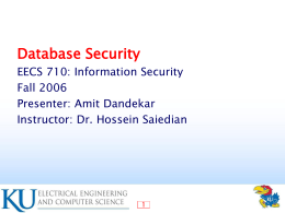 Database Security - EECS People Web Server