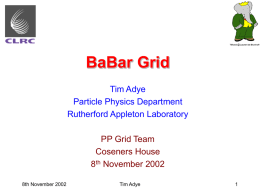 RAL Tier A - PPD - STFC Particle Physics Department