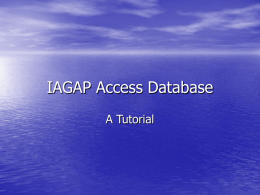 IAGAP Access Database