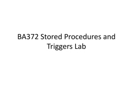 BA372 Stored Procedures and Triggers Lab