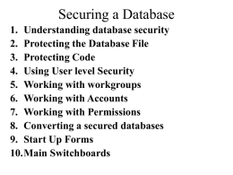 DBMS – SECURITY ISSUES