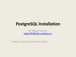 PostgreSQL Installation
