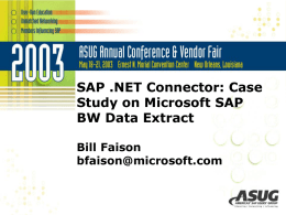 SAP .NET Connector: Case Study on Microsoft SAP BW Data Extract
