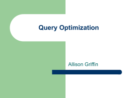 Query Optimization - Lyle School of Engineering