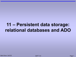 ASP & Databases - Mark Dixon`s web site