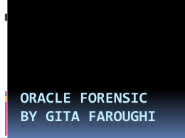Oracle Forensic