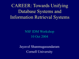 Towards Unifying Database Systems and Information Retrieval