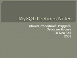 MySQL Lectures Notes