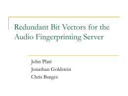 Redundant Bit Vectors for the Audio Fingerprinting Server
