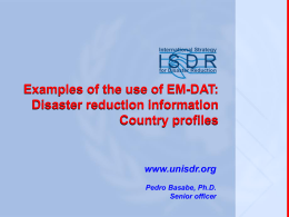 Disaster reduction information - EM-DAT