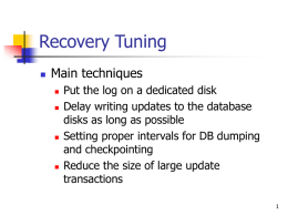 Recovery Tuning