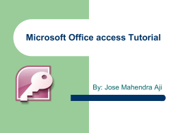 Microsoft Office access tutorial