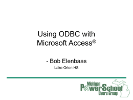 Using ODBC with Access - psug-mi