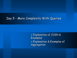 Day 5 - More Complexity With Queries