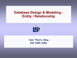 Database Design & Modeling : Entity / Relationship schema