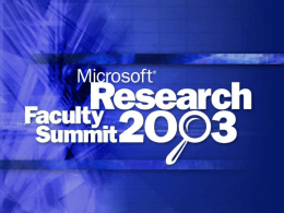 Speech Title - Microsoft Research