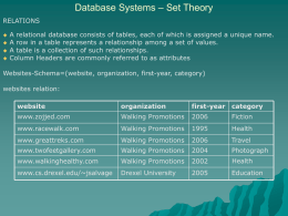 Database Systems – Set Theory
