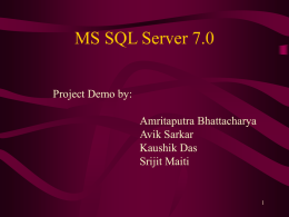 MS SQL SERVER 7.0