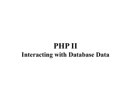 PHP II