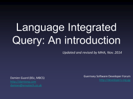 Language Integrated Query: An introduction