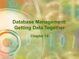 Database Management: Getting Data Together