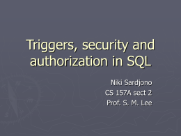 Triggers, security and authorization in SQL